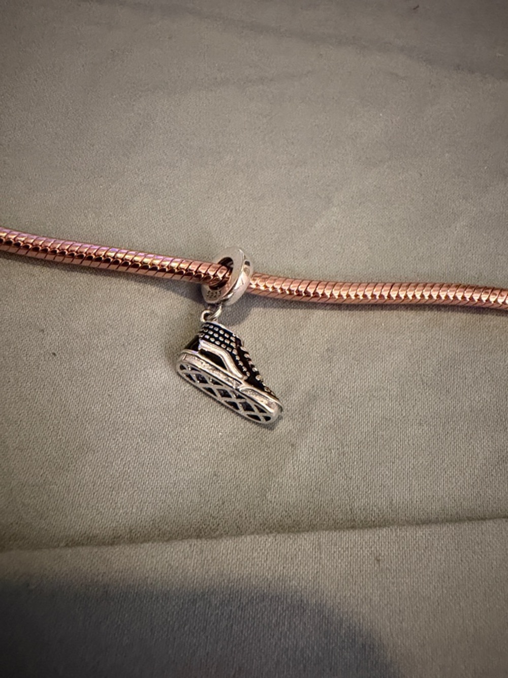 Silver & Black High-Top Sneaker Dangle Charm - Picture 4 of 5